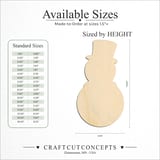 Size reference chart for SNOWMAN WITH HAT SCARF SILLOUETTE