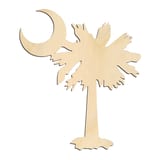 Laser-cut baltic birch silhouette of SOUTH CAROLINA FLAG CRESCENT PALMETTO