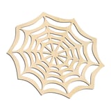 Laser-cut baltic birch silhouette of Spider Web Round Dense