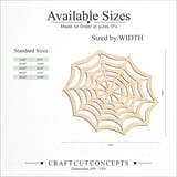 Size reference chart for Spider Web Round Dense
