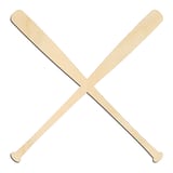 Laser-cut baltic birch silhouette of SPORTS BASEBALL BAT PAIR