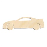 Laser-cut baltic birch silhouette of SPORTS CAR SMOOTH COUPE