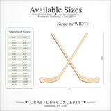 Size reference chart for SPORTS CURVED CROSSED HOCKEY STICKS