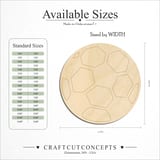 Size reference chart for SPORTS ENGRAVED SOCCER BALL