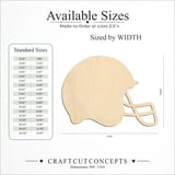 Size reference chart for SPORTS HELMET FOOTBALL