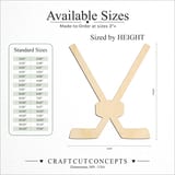 Size reference chart for SPORTS HOCKEY PUCK WITH CROSSED STICKS