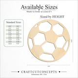 Size reference chart for SPORTS SOCCER BALL OUTLINE