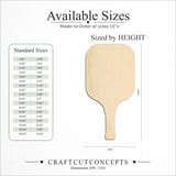Size reference chart for SPORTS SOLID PICKLEBALL PADDLE