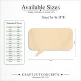 Size reference chart for Talk Bubble