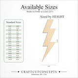 Size reference chart for STANDARD LIGHTNING BOLT