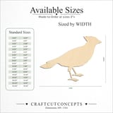 Size reference chart for STANDING CARDINAL