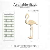Size reference chart for Standing Flamingo