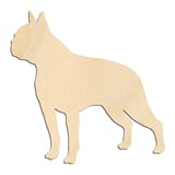 Laser-cut baltic birch silhouette of STANDING TALL DOG BOSTON TERRIER