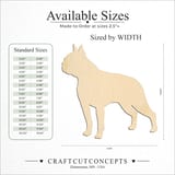 Size reference chart for STANDING TALL DOG BOSTON TERRIER