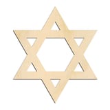 Laser-cut baltic birch silhouette of Star of David