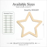 Size reference chart for Star Outline