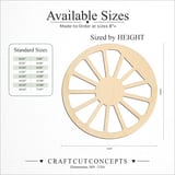 Size reference chart for Steam Locomotive Wheel