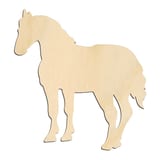 Laser-cut baltic birch silhouette of STOCKY STANDING HORSE