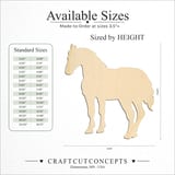 Size reference chart for STOCKY STANDING HORSE