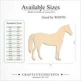 Size reference chart for STRAIGHT BACK HORSE