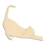 Laser-cut baltic birch silhouette of STRETCHING CAT