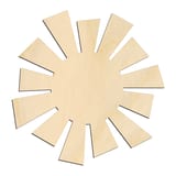 Laser-cut baltic birch silhouette of SUN SHAPE