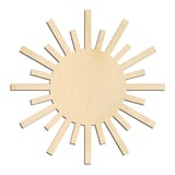 Laser-cut baltic birch silhouette of SUN STRAIGHT RAYS DENSE