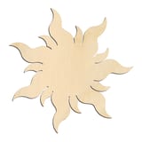 Laser-cut baltic birch silhouette of SUN WAVY RAYS BROAD