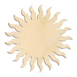Laser-cut baltic birch silhouette of SUN WAVY RAYS DENSE