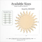 Size reference chart for SUN WAVY RAYS DENSE