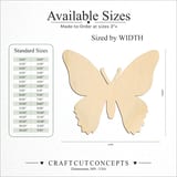 Size reference chart for SWALLOWTAIL BUTTERFLY SILHOUETTE