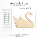 Size reference chart for Swan