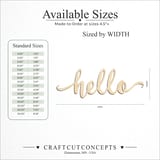 Size reference chart for SWASH HELLO SCRIPT