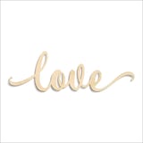 Laser-cut baltic birch silhouette of SWASH LOVE SCRIPT