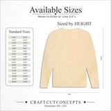 Size reference chart for Sweater Cutout