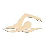 Laser-cut baltic birch silhouette of Swimmer Silhouette