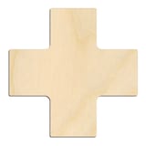 Laser-cut baltic birch silhouette of SWISS CROSS