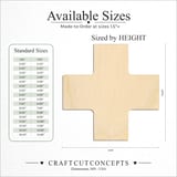 Size reference chart for SWISS CROSS