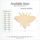 Size reference chart for SYMETROCAL BEE SILLOUETTE