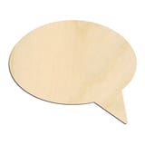 Laser-cut baltic birch silhouette of TALK BUBBLE EMOJI