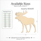 Size reference chart for TALL ANTLER MOOSE