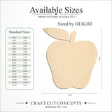 Size reference chart for Tall Apple