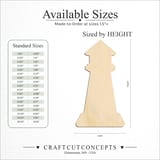 Size reference chart for TALL POINTED LIGHT HOUSE