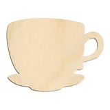 Laser-cut baltic birch silhouette of TEA CUP WITH SAUCER