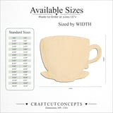Size reference chart for TEA CUP WITH SAUCER