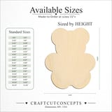 Size reference chart for TEDDY BEAR