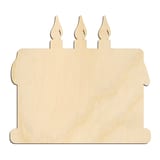 Laser-cut baltic birch silhouette of THREE CANDLE CAKE