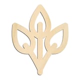 Laser-cut baltic birch silhouette of THREE LEAF BRANCH
