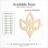 Size reference chart for THREE LEAF BRANCH