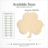 Size reference chart for Three Leaf Clover